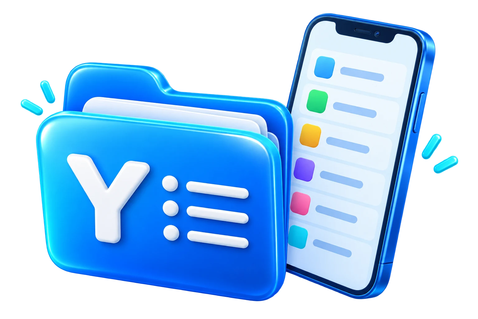 Original blue folder and phone directory illustration